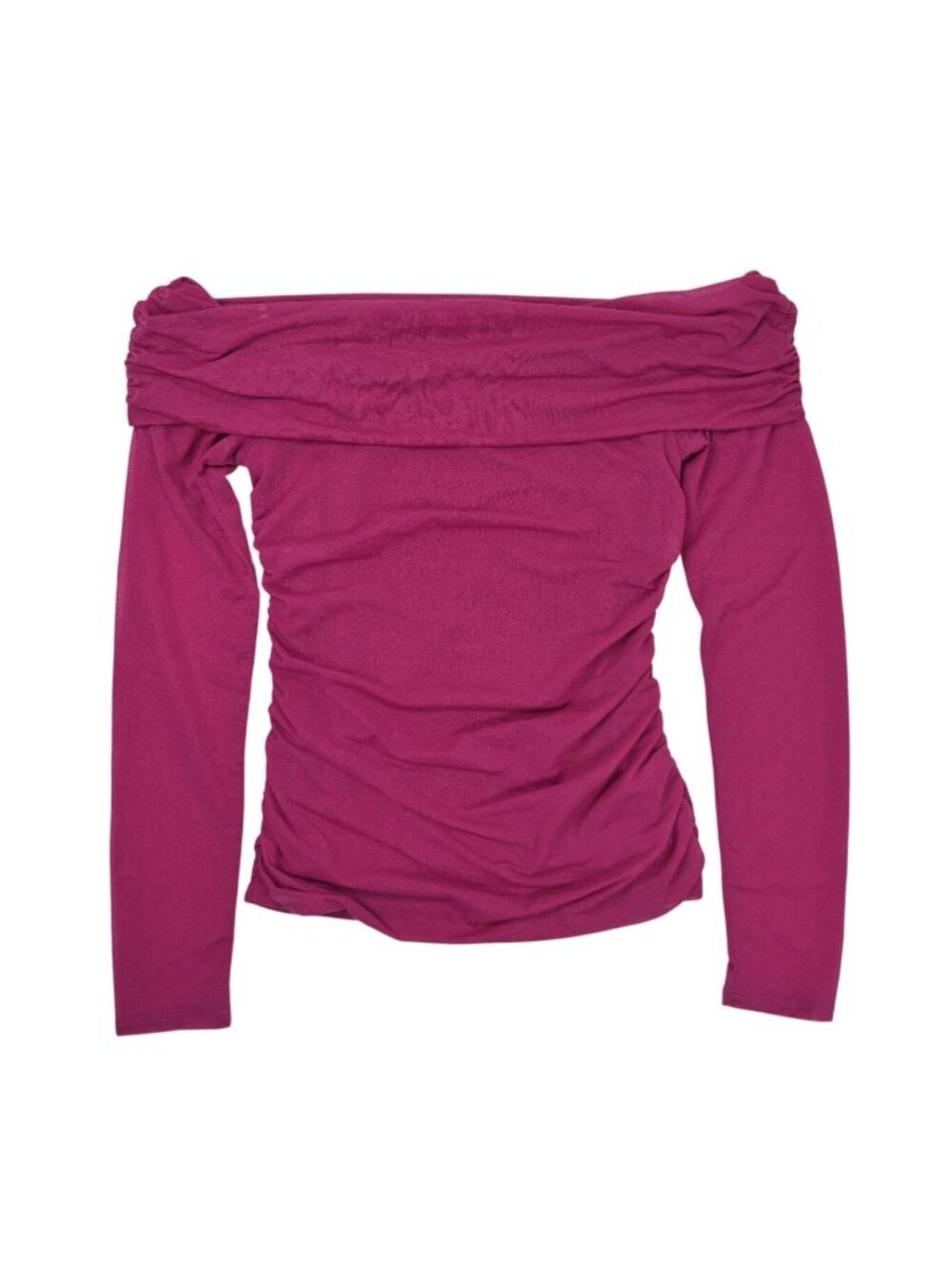 Open Edit Off-The-Shoulder Knit Top in Purple Magenta